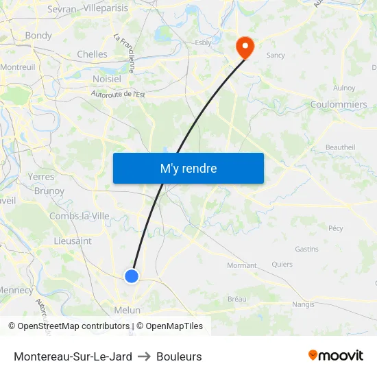 Montereau-Sur-Le-Jard to Bouleurs map