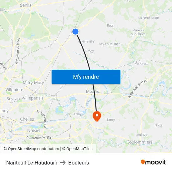 Nanteuil-Le-Haudouin to Bouleurs map