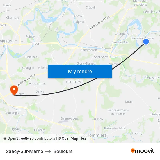 Saacy-Sur-Marne to Bouleurs map