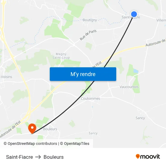 Saint-Fiacre to Bouleurs map