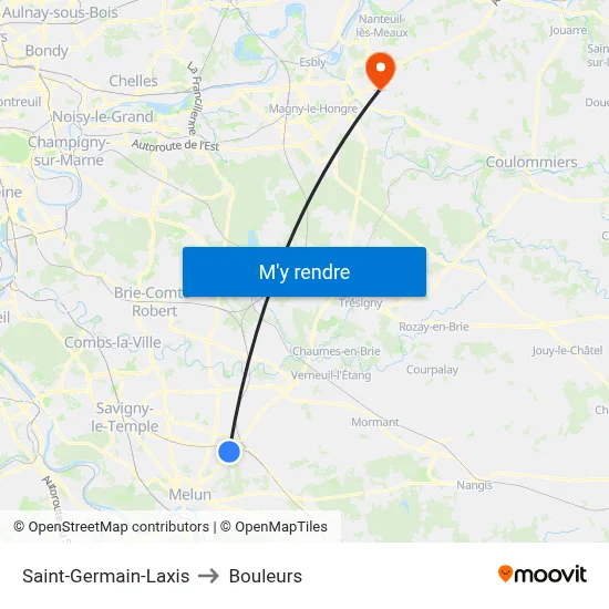 Saint-Germain-Laxis to Bouleurs map