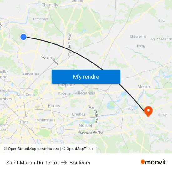 Saint-Martin-Du-Tertre to Bouleurs map