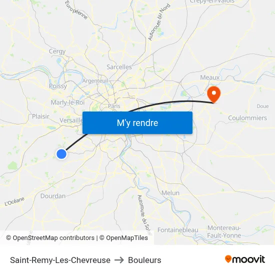 Saint-Remy-Les-Chevreuse to Bouleurs map