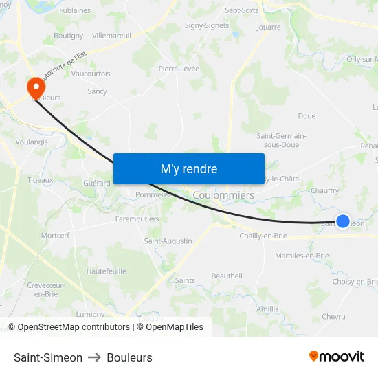 Saint-Simeon to Bouleurs map