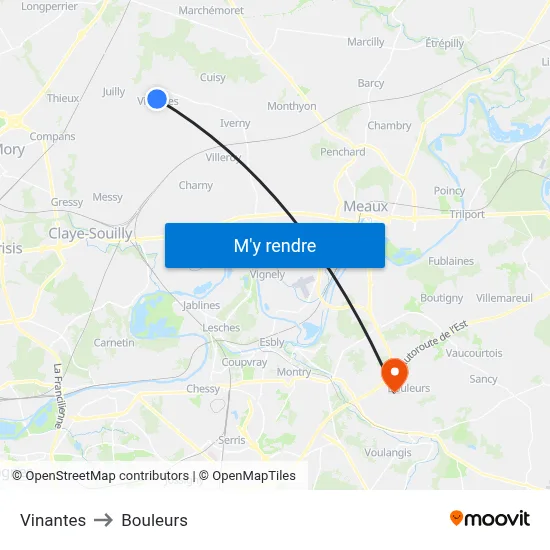 Vinantes to Bouleurs map