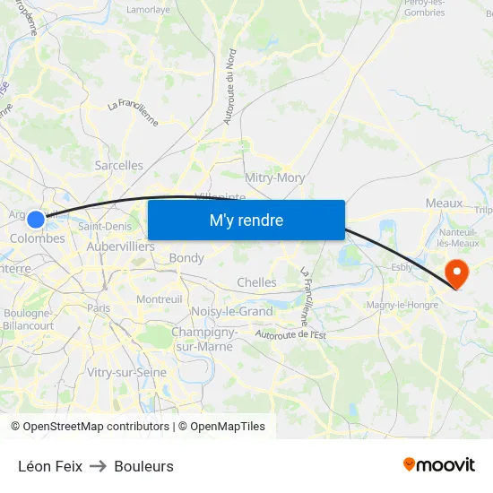 Léon Feix to Bouleurs map