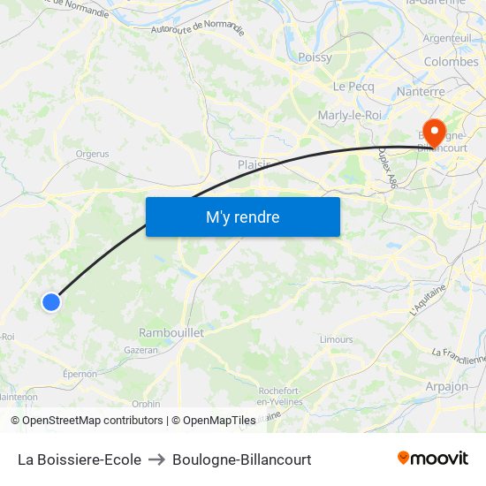 La Boissiere-Ecole to Boulogne-Billancourt map