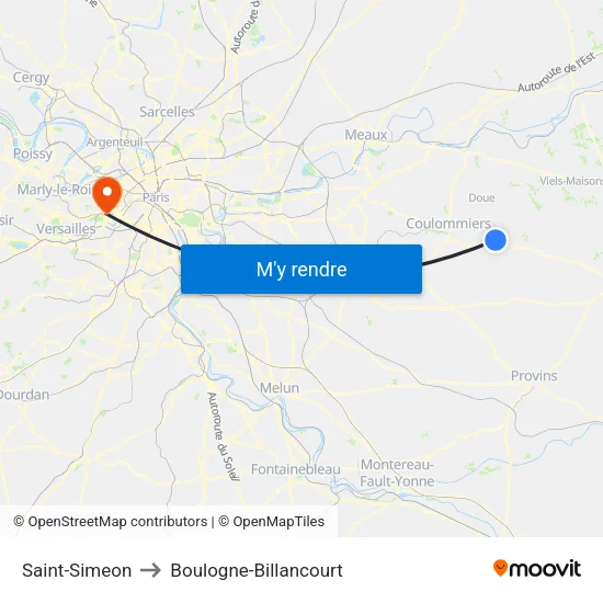 Saint-Simeon to Boulogne-Billancourt map