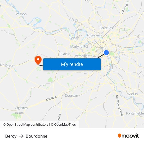 Bercy to Bourdonne map