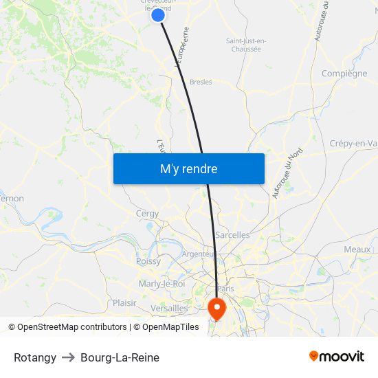 Rotangy to Bourg-La-Reine map