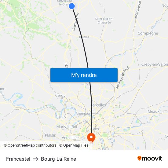 Francastel to Bourg-La-Reine map