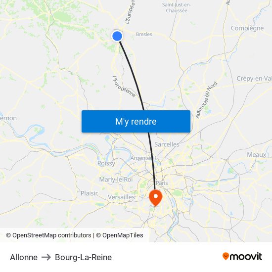 Allonne to Bourg-La-Reine map