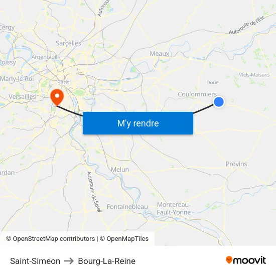Saint-Simeon to Bourg-La-Reine map