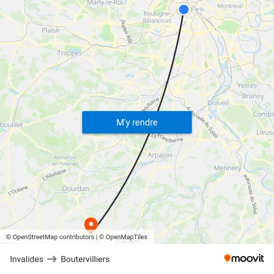 Invalides to Boutervilliers map