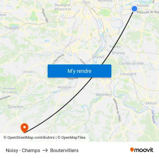 Noisy - Champs to Boutervilliers map
