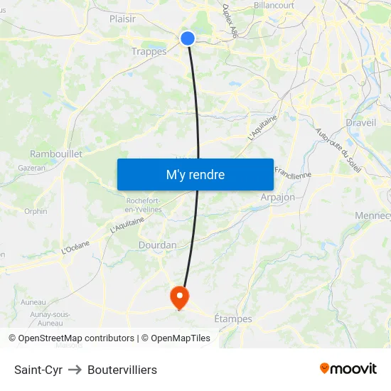Saint-Cyr to Boutervilliers map