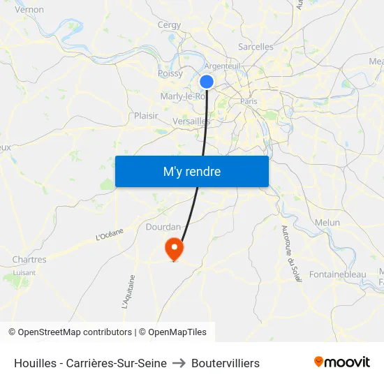 Houilles - Carrières-Sur-Seine to Boutervilliers map