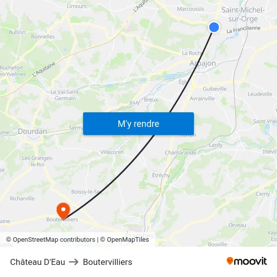 Château D'Eau to Boutervilliers map