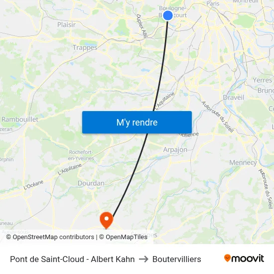 Pont de Saint-Cloud - Albert Kahn to Boutervilliers map