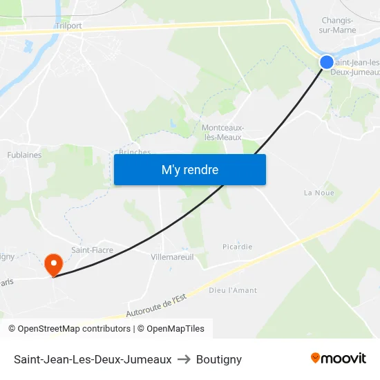 Saint-Jean-Les-Deux-Jumeaux to Boutigny map
