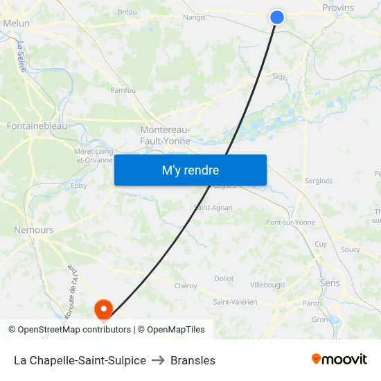 La Chapelle-Saint-Sulpice to Bransles map