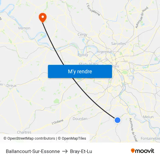 Ballancourt-Sur-Essonne to Bray-Et-Lu map