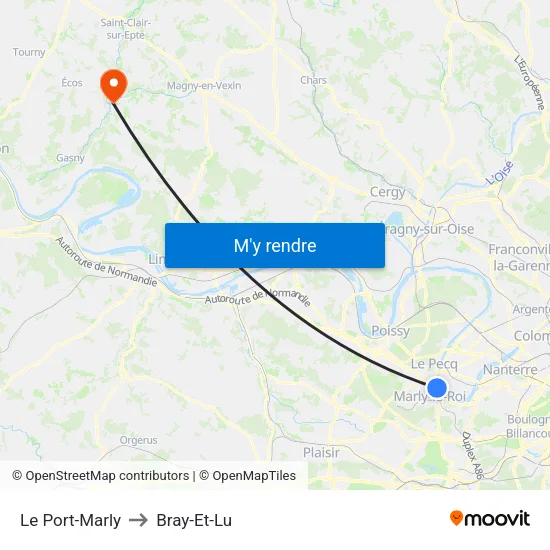 Le Port-Marly to Bray-Et-Lu map
