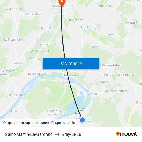 Saint-Martin-La-Garenne to Bray-Et-Lu map