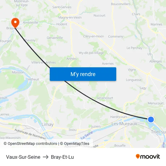 Vaux-Sur-Seine to Bray-Et-Lu map