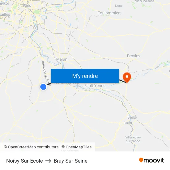 Noisy-Sur-Ecole to Bray-Sur-Seine map