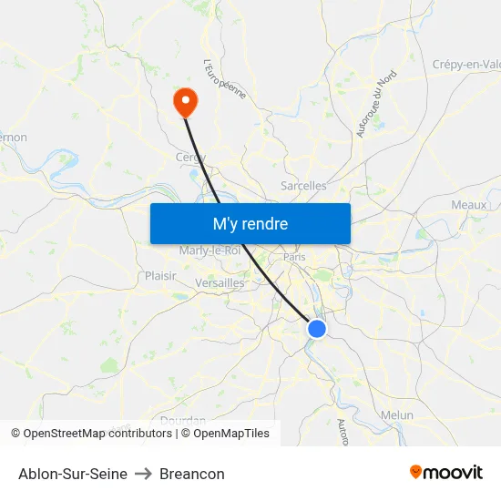 Ablon-Sur-Seine to Breancon map