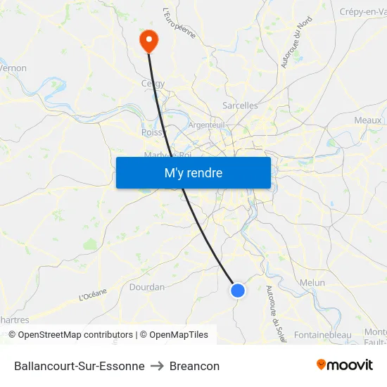 Ballancourt-Sur-Essonne to Breancon map