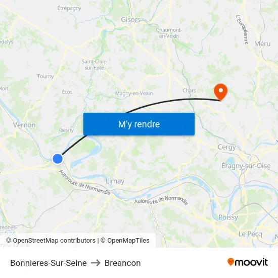 Bonnieres-Sur-Seine to Breancon map