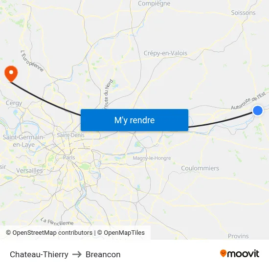 Chateau-Thierry to Breancon map