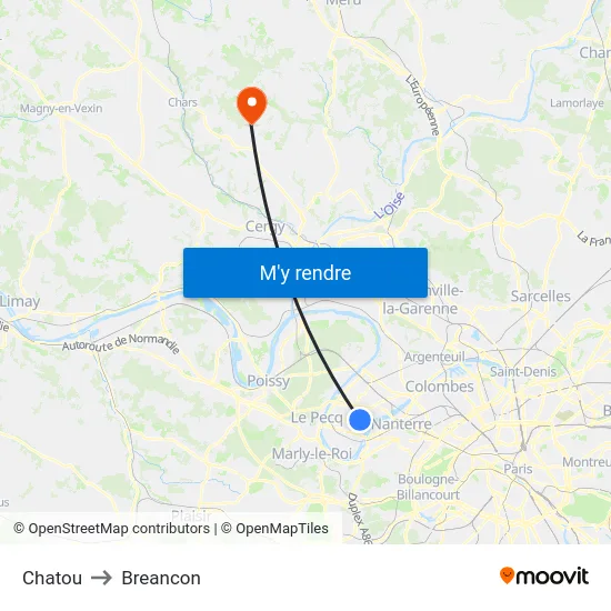 Chatou to Breancon map