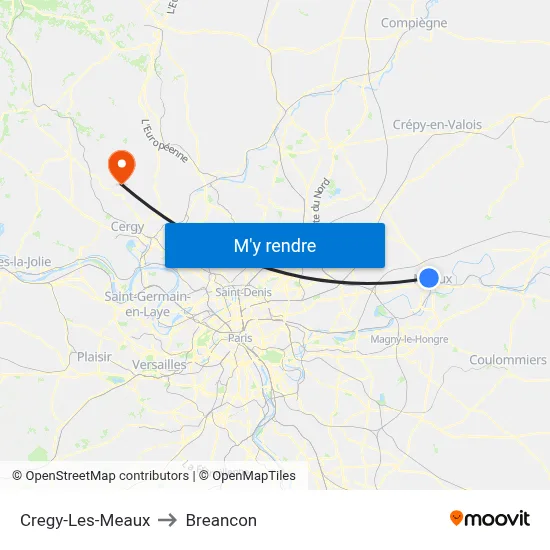 Cregy-Les-Meaux to Breancon map