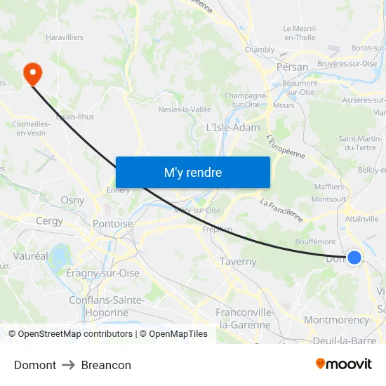 Domont to Breancon map
