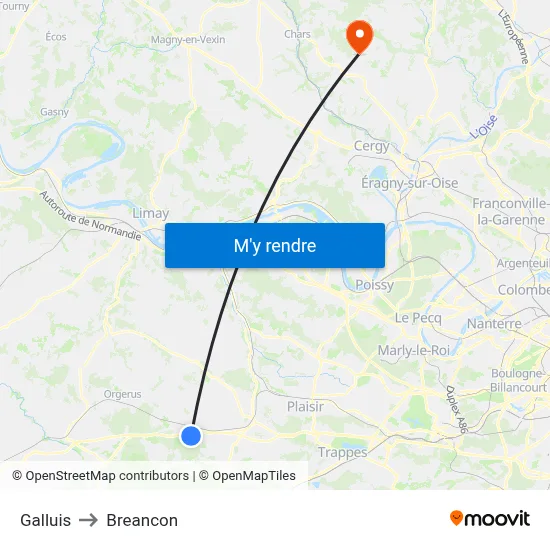 Galluis to Breancon map