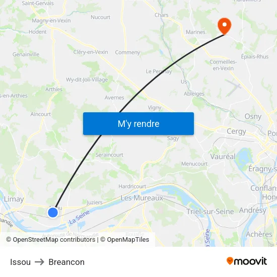 Issou to Breancon map