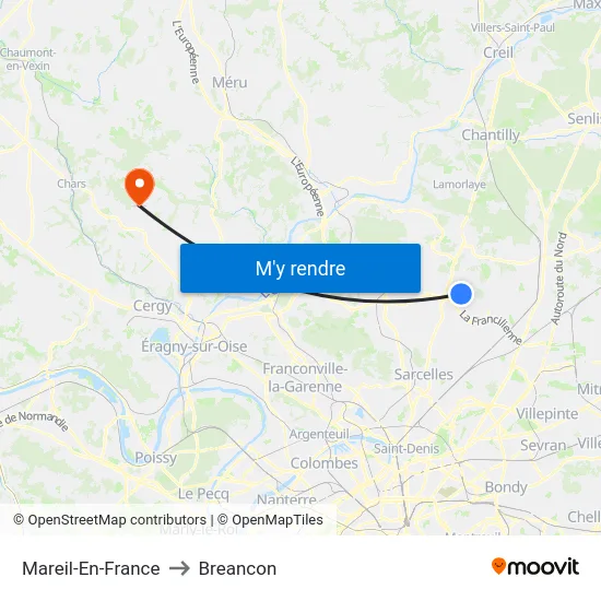 Mareil-En-France to Breancon map