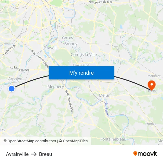 Avrainville to Breau map