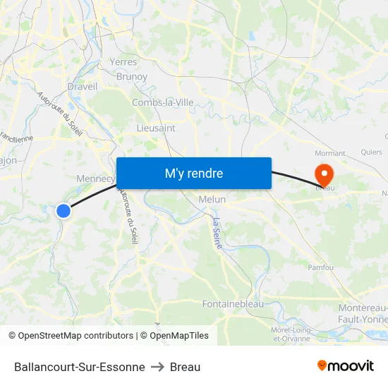 Ballancourt-Sur-Essonne to Breau map