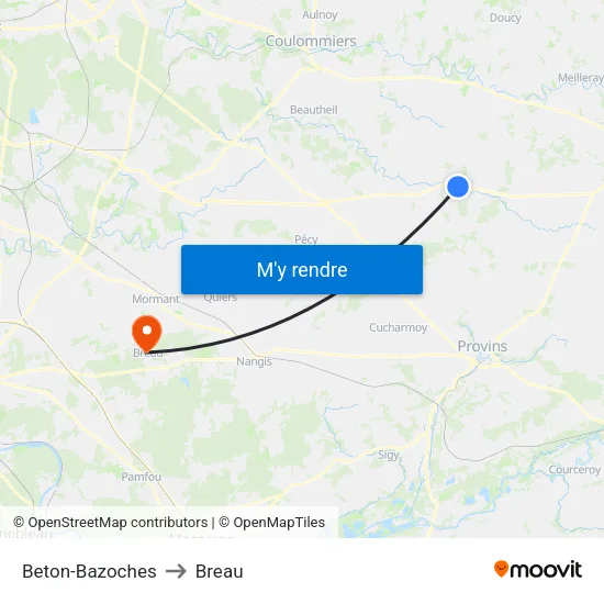 Beton-Bazoches to Breau map