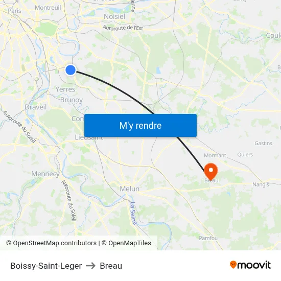 Boissy-Saint-Leger to Breau map