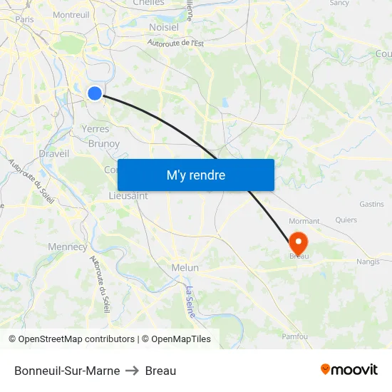 Bonneuil-Sur-Marne to Breau map