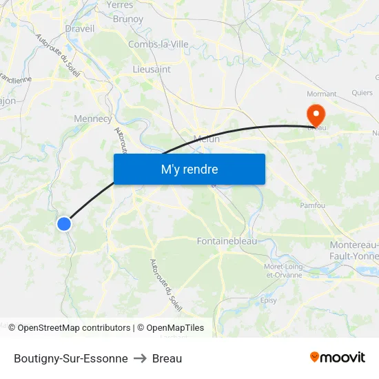Boutigny-Sur-Essonne to Breau map