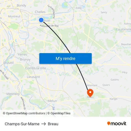Champs-Sur-Marne to Breau map