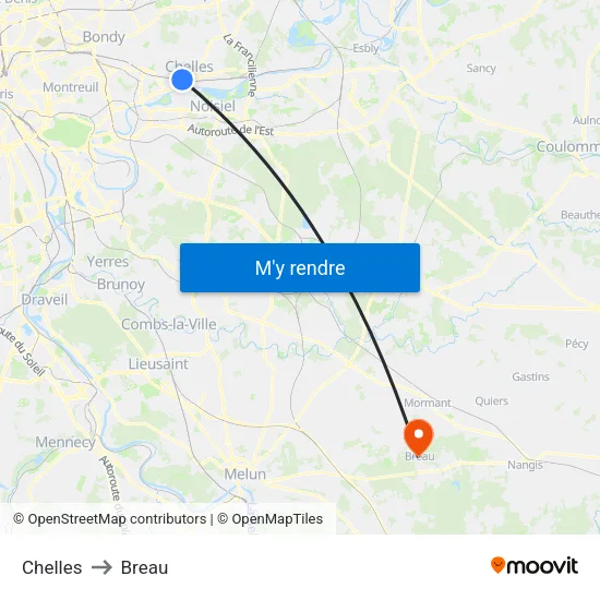 Chelles to Breau map