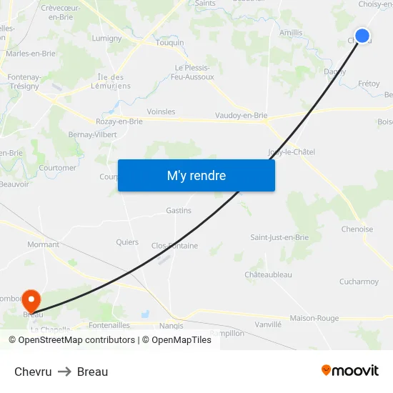 Chevru to Breau map