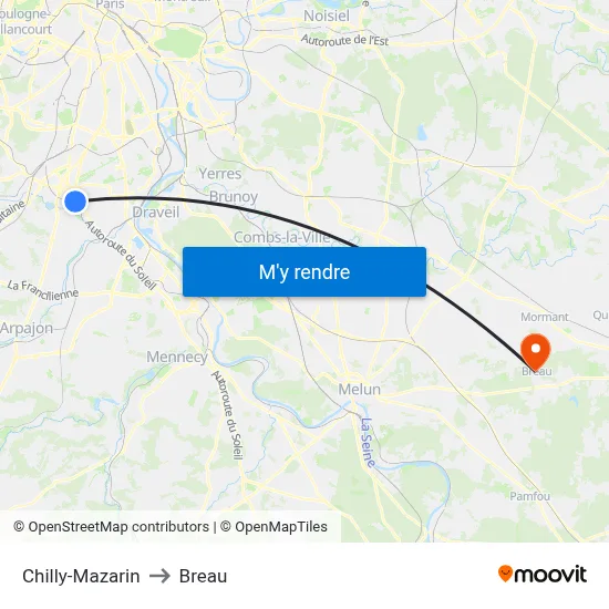 Chilly-Mazarin to Breau map